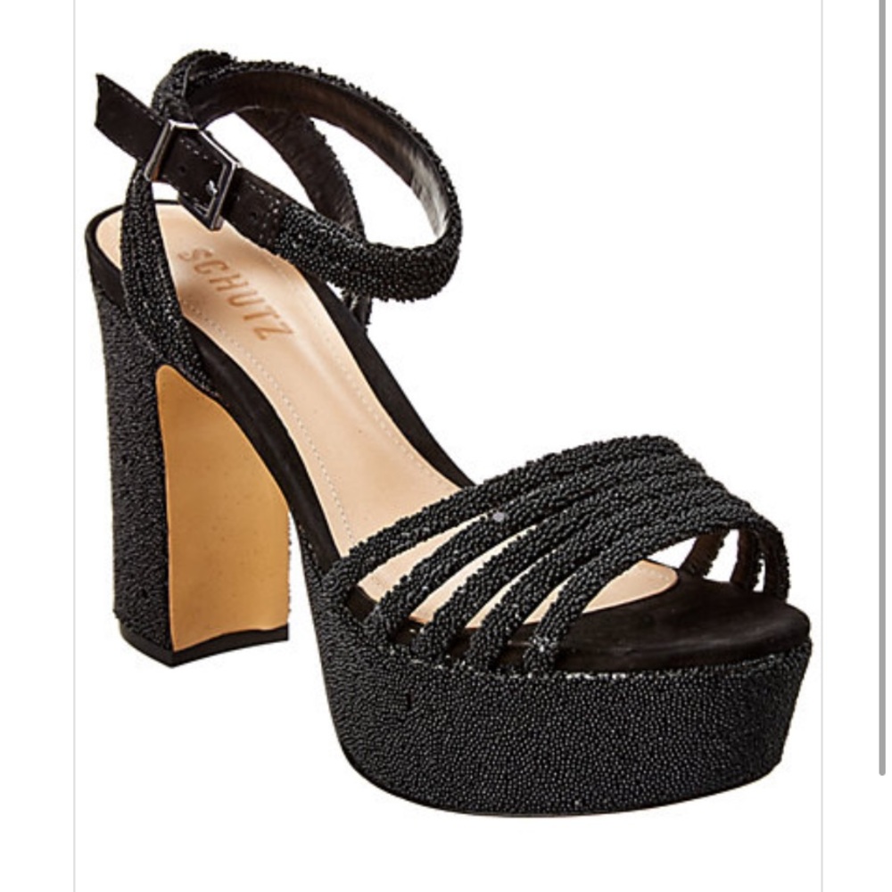Schutz Nylza black leather sandal